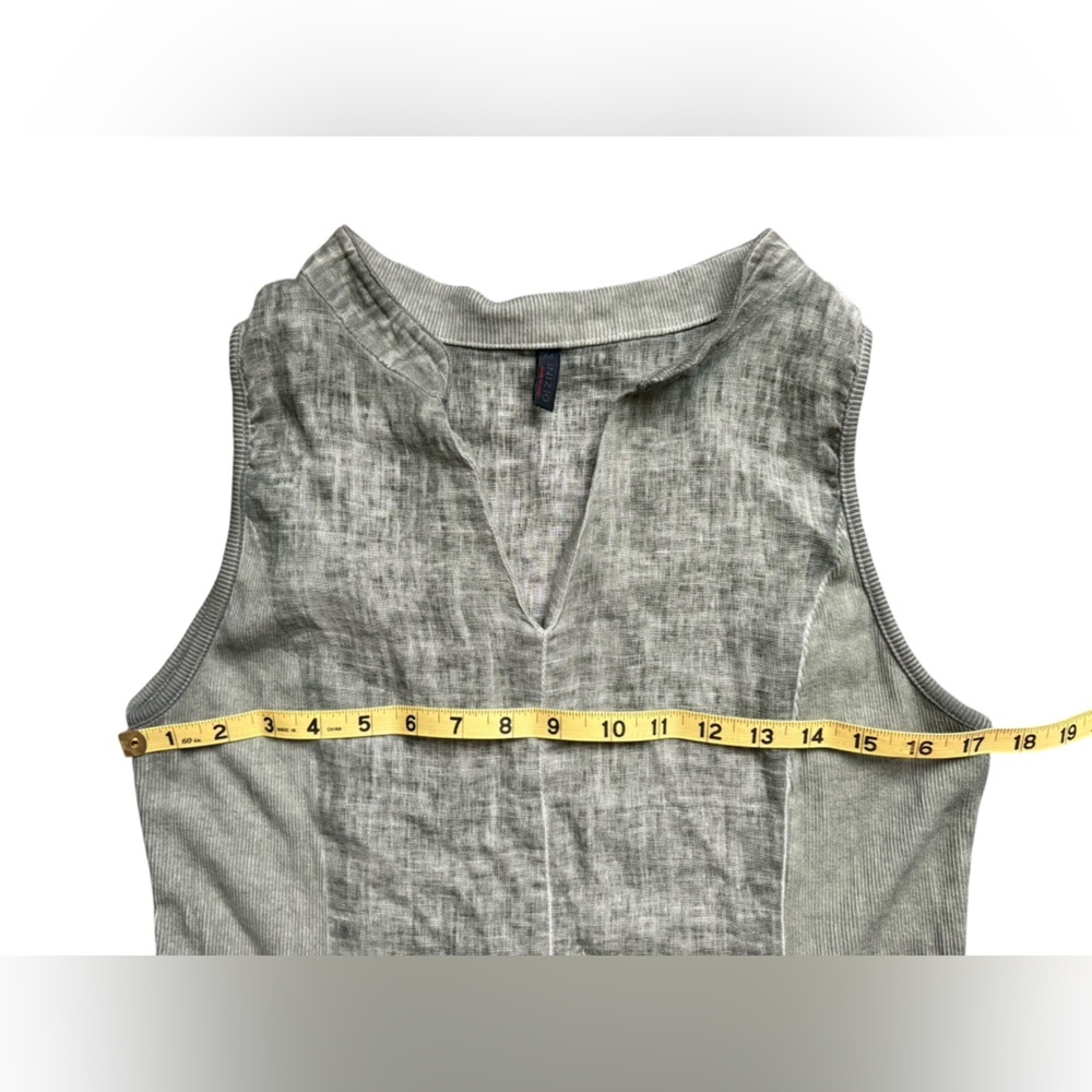 Inizio olive green sleeveless linen dress with pockets, size medium. - Picture 4 of 8